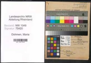 Entnazifizierung Maria Dohmen , geb. 05.10.1899 (Lehrerin)