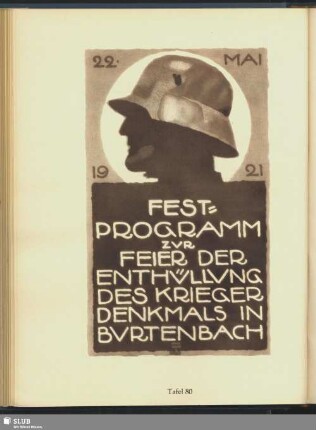 Festprogramm zur Feier der Enthüllung des Kriegerdenkmals in Burtenbach