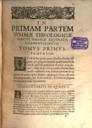 Iacobi Granadi Gaditani E Societate Iesv ... Commentarii In Svmmam Theologiae Sancti Thomae, 1