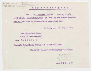 Persönliche Angelegenheiten einzelner Unteroffiziere und Mannschaften
