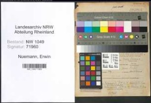 Entnazifizierung Erwin Nuemann , geb. 26.02.1909 (Physiker)
