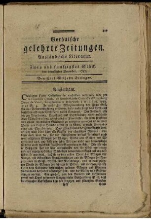Zwey und funfzigstes Stück, den dreysigsten December, 1787.