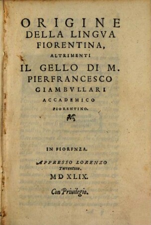 Origine della lingua Fiorentina