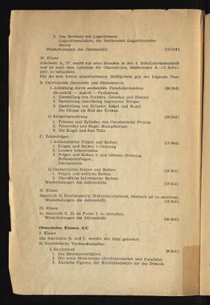 Oberschulen Klassen A/C