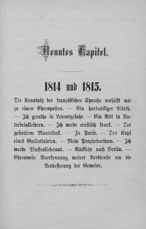 Neuntes Kapitel. 1814 und 1815