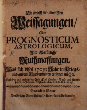Zwölff Sibyllen Weissagungen