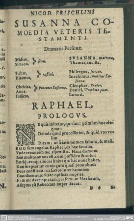 Nicod. Frischlini Susanna Comoedia Veteris Testamenti