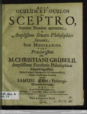Oculum Et Oculos in Sceptro