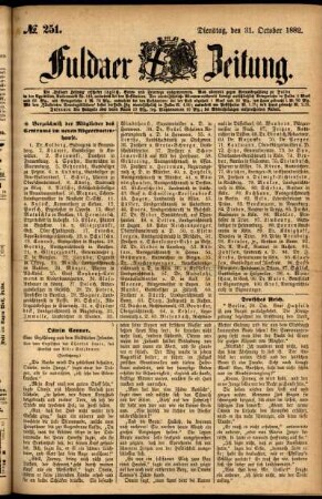 Ausgabe vom Dienstag, den 31. Oktober 1882.