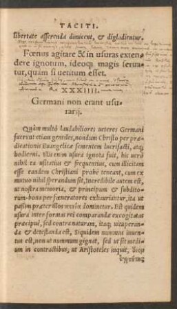 XXXIIII. Germani non erant usurarii.