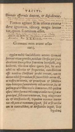 XXXIIII. Germani non erant usurarii.