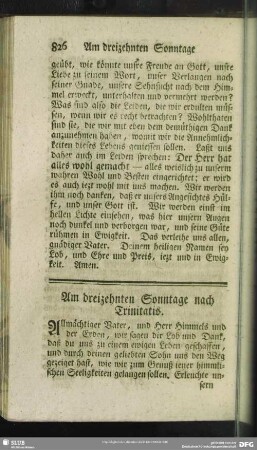 Am dreizehnten Sonntage nach Trinitatis