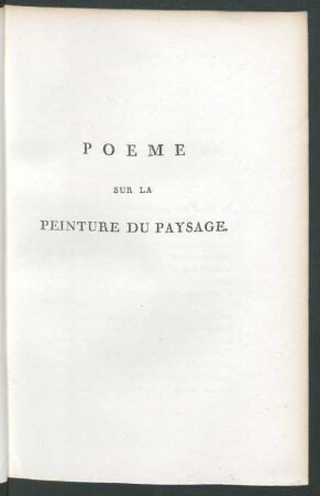 Poeme Sur La Peinture Du Paysage.