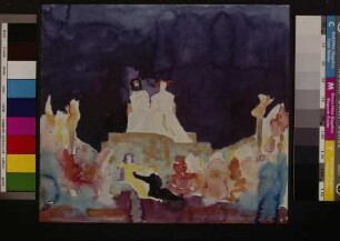 Entwurf für das Bühnenbild zur Schauspiel im Schauspiel-Szene in Hamlet (Shakespeare)