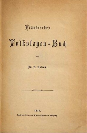 Fränkisches Volkssagen-Buch