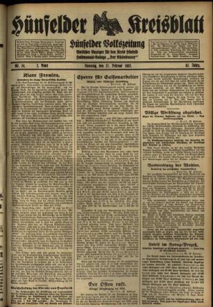 Zweite Ausgabe vom Samstag, den 27. Februar 1932.