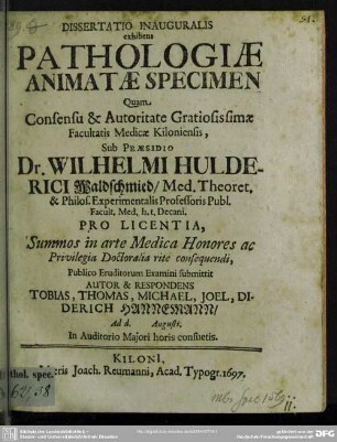 Pathologiae animatae specimen