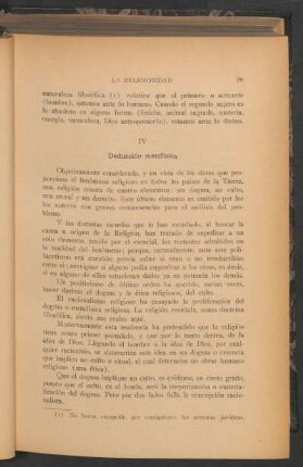 IV - Deducción metafísica
