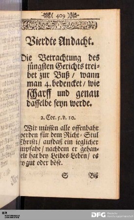 Vierdte Andacht.