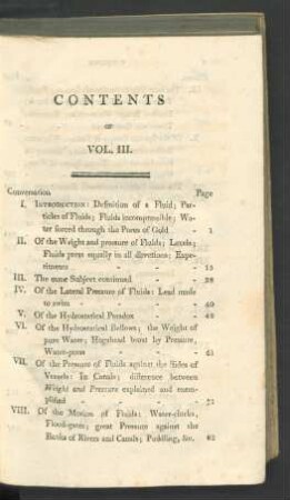 Contents of Vol. III.