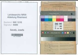 Entnazifizierung Josefa Savels , geb. 01.03.1892 (Lehrerin)