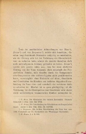 Die Unterbindung der Vena femoralis communis