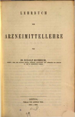 Lehrbuch der Arzneimittellehre