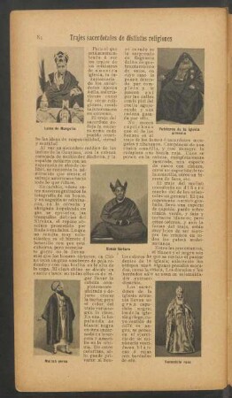 Trajes sacerdotales de distintas religiones