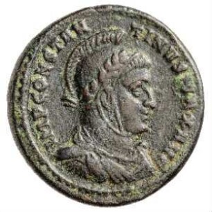 Münze, Follis, Aes 3, 318 - 319 n. Chr.