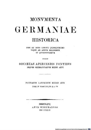 Monumenta Germaniae Historica. 4,2/3, Poetae Latini aevi Carolini ; 4,2/3