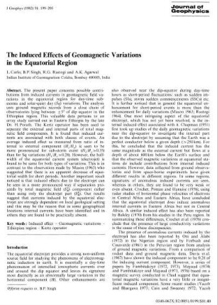 The induced effects of geomagnetic variations in the Equatorial region