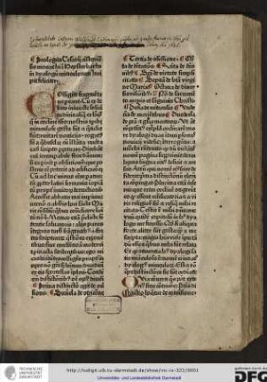 Prologus Cesarii cisterciensis monachi in Heysterbacho in dyalogum miraculorum incipit feliciter.