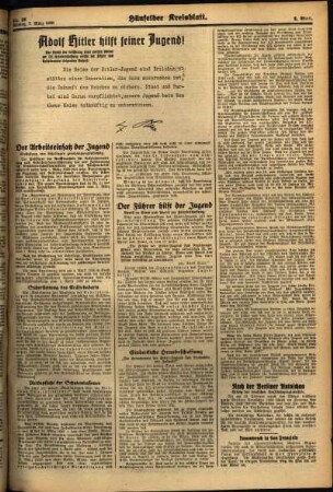 Zweite Ausgabe vom Montag, den 07. März 1938.