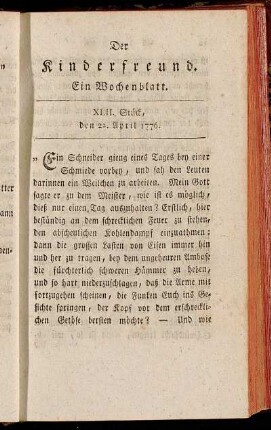XLII. Stück, den 22. April 1776