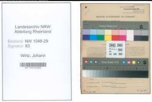 Entnazifizierung Johann Wirtz , geb. 01.06.1888 (Beamter)