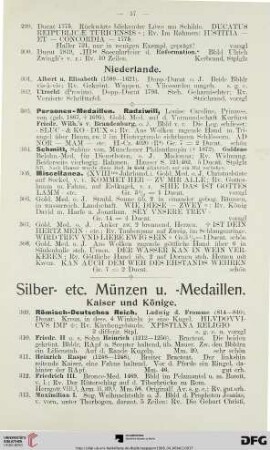 Silber- etc. Münzen u. –Medaillen (Nr. 309-3334)