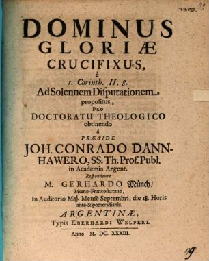 Dominus Gloriae Crucifixus : e I. Corinth. II,8