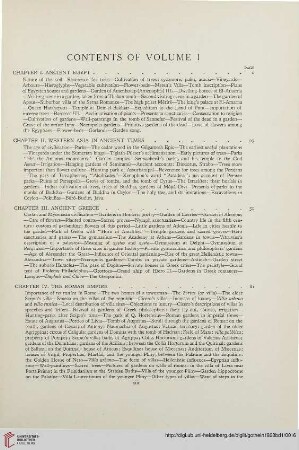 Contents of Volume I