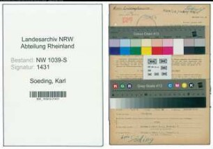 Entnazifizierung Karl Soeding , geb. 23.06.1885 (Kokereiassistent)
