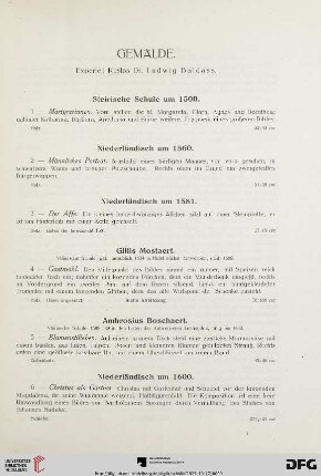 Gemälde (Nr. 1-82)