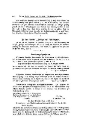 Zu dem Artikel "Zeitiges und Streitiges"