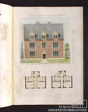 Villas, maisons de ville et de campagne. Composées sur les motifs des maisons de Paris moderne. Maison renaissance. Rez-de-chaussée. Etage 3.