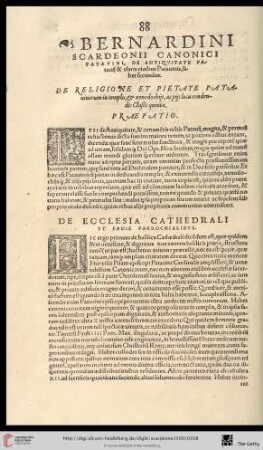 Classis V. De religione & pietate Patauinorum […]