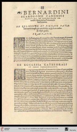 Classis V. De religione & pietate Patauinorum […]