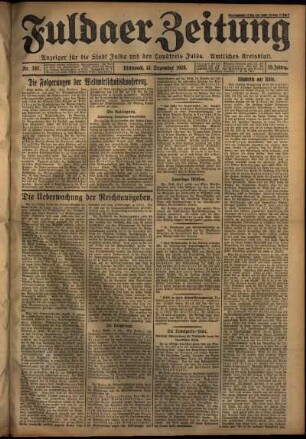 Erste Ausgabe vom Mittwoch, den 12. Dezember 1928.