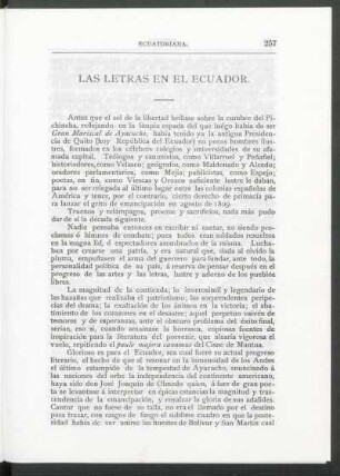 Las letras en el Ecuador