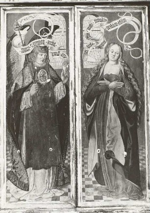 Innere Altarflügel, Außenseite - Verkündigung an Maria