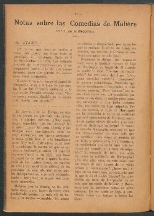 Notas sobre las comedias de Molière