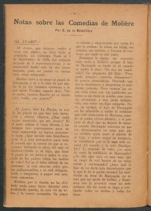 Notas sobre las comedias de Molière
