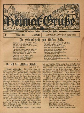 5.1918: Heimat-Grüße an unsere lieben Rühler im Felde